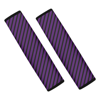 Purple And Black Halloween Pattern Print Car Seat Belt Covers