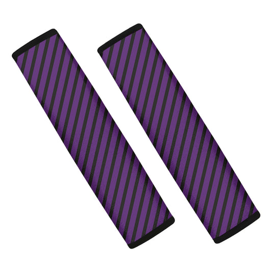 Purple And Black Halloween Pattern Print Car Seat Belt Covers