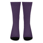 Purple And Black Halloween Pattern Print Crew Socks