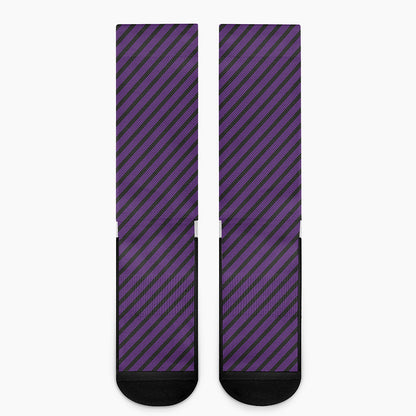 Purple And Black Halloween Pattern Print Crew Socks