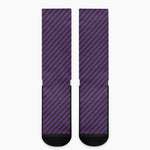 Purple And Black Halloween Pattern Print Crew Socks