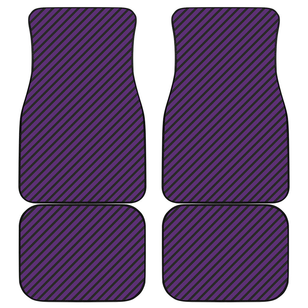 Purple And Black Halloween Pattern Print Front and Back Car Floor Mats