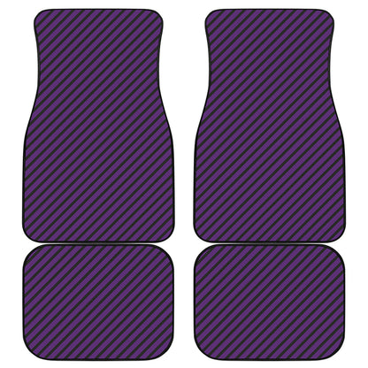 Purple And Black Halloween Pattern Print Front and Back Car Floor Mats