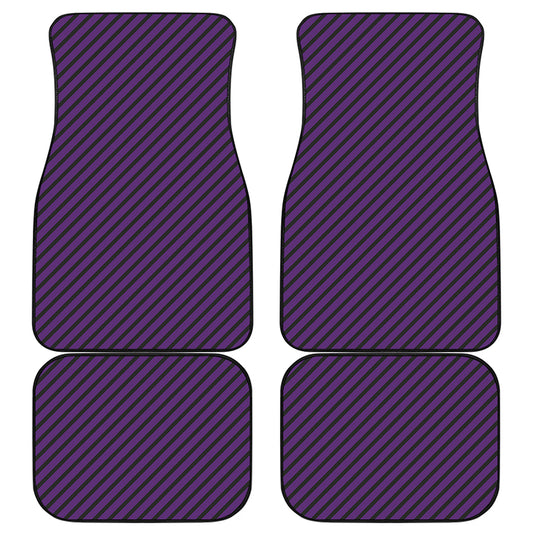 Purple And Black Halloween Pattern Print Front and Back Car Floor Mats