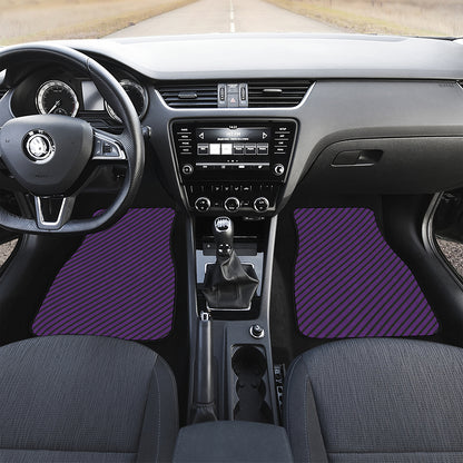 Purple And Black Halloween Pattern Print Front and Back Car Floor Mats