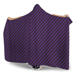 Purple And Black Halloween Pattern Print Hooded Blanket