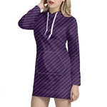 Purple And Black Halloween Pattern Print Hoodie Dress