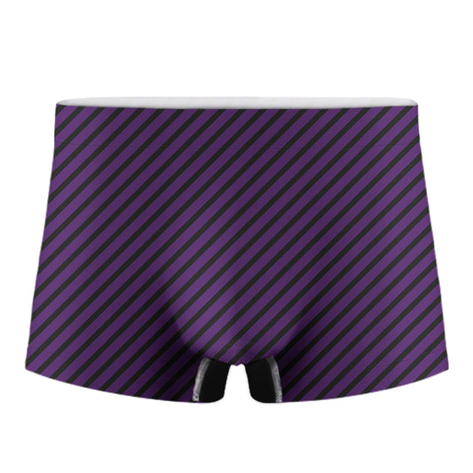 Purple And Black Halloween Pattern Print Men's Boxer Briefs