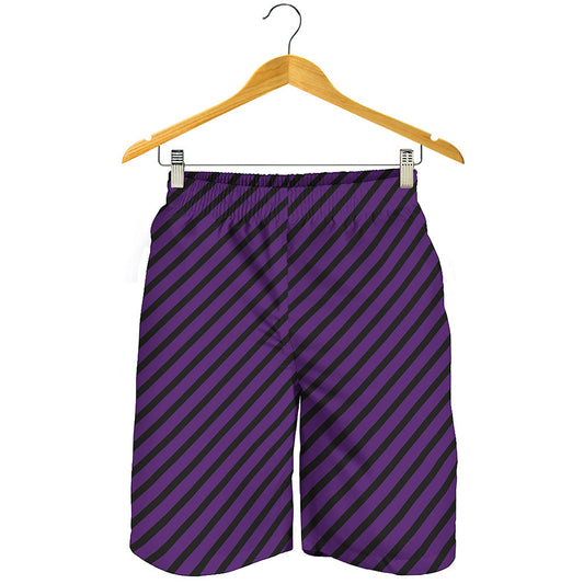 Purple And Black Halloween Pattern Print Men's Shorts