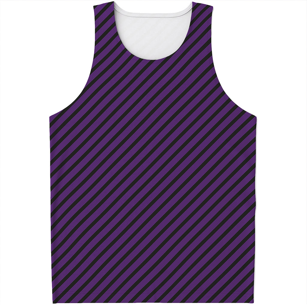 Purple And Black Halloween Pattern Print Men's Tank Top