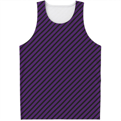 Purple And Black Halloween Pattern Print Men's Tank Top