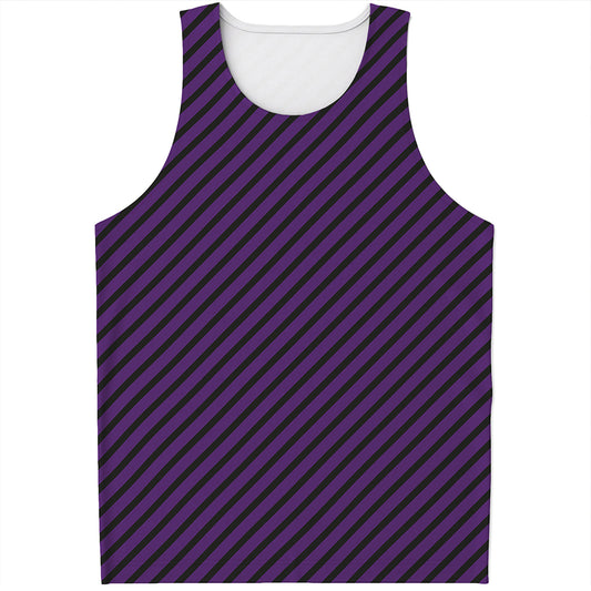 Purple And Black Halloween Pattern Print Men's Tank Top