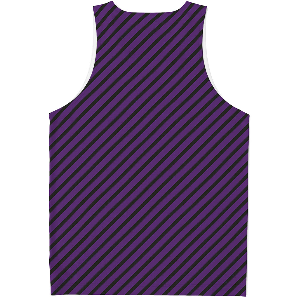 Purple And Black Halloween Pattern Print Men's Tank Top