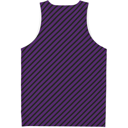 Purple And Black Halloween Pattern Print Men's Tank Top