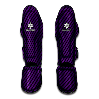 Purple And Black Halloween Pattern Print Muay Thai Shin Guard