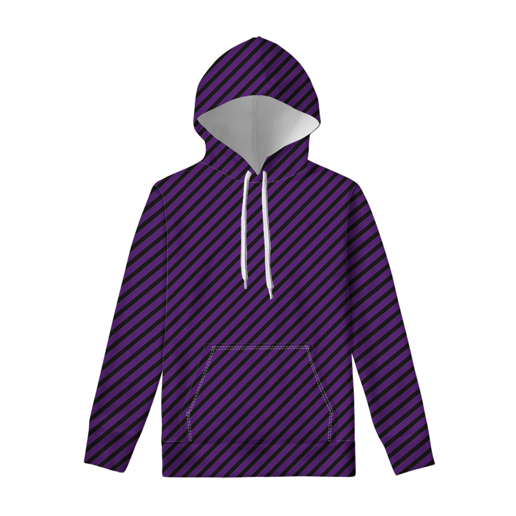Purple And Black Halloween Pattern Print Pullover Hoodie
