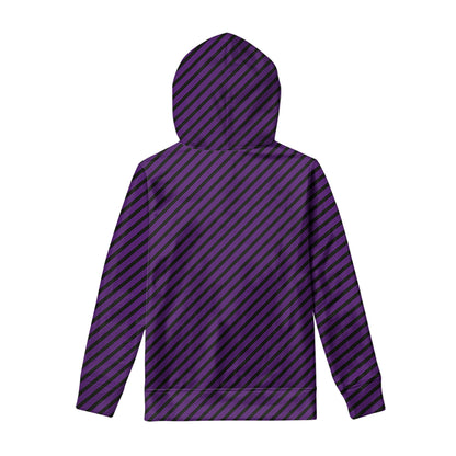 Purple And Black Halloween Pattern Print Pullover Hoodie
