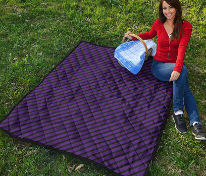 Purple And Black Halloween Pattern Print Quilt