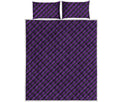 Purple And Black Halloween Pattern Print Quilt Bed Set