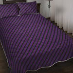Purple And Black Halloween Pattern Print Quilt Bed Set