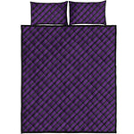 Purple And Black Halloween Pattern Print Quilt Bed Set