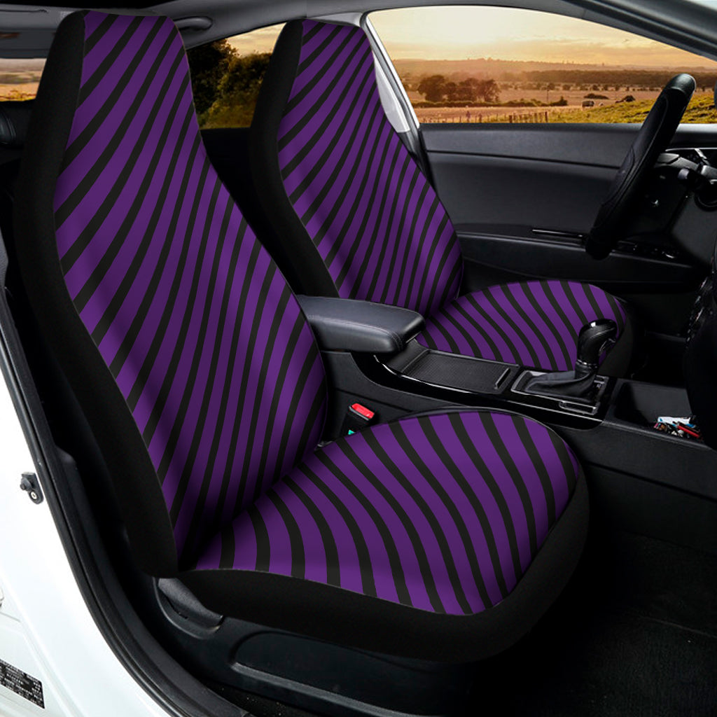 Purple And Black Halloween Pattern Print Universal Fit Car Seat Covers