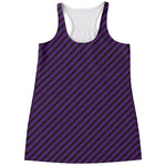 Purple And Black Halloween Pattern Print Women's Racerback Tank Top