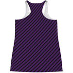 Purple And Black Halloween Pattern Print Women's Racerback Tank Top