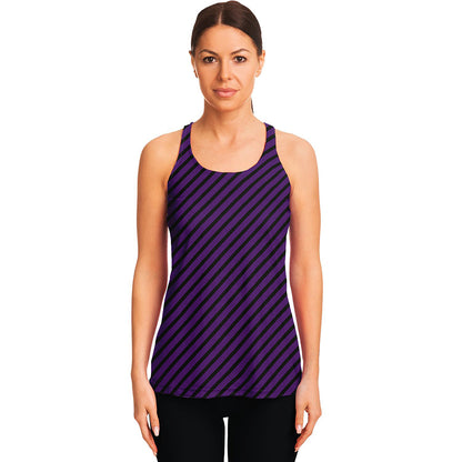Purple And Black Halloween Pattern Print Women's Racerback Tank Top