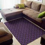 Purple And Black Halloween Skull Print Area Rug