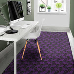 Purple And Black Halloween Skull Print Area Rug