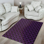 Purple And Black Halloween Skull Print Area Rug