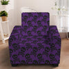 Purple And Black Halloween Skull Print Armchair Slipcover