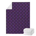 Purple And Black Halloween Skull Print Blanket