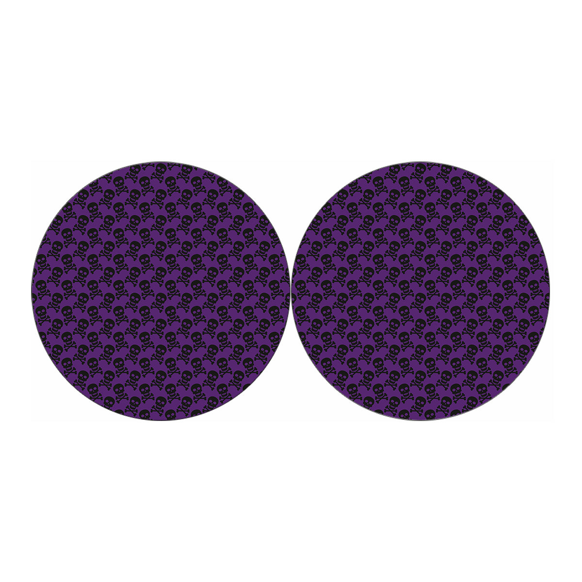 Purple And Black Halloween Skull Print Car Coasters