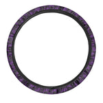 Purple And Black Halloween Skull Print Car Steering Wheel Cover