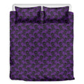 Purple And Black Halloween Skull Print Duvet Cover Bedding Set