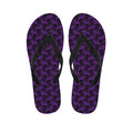 Purple And Black Halloween Skull Print Flip Flops
