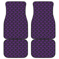 Purple And Black Halloween Skull Print Front and Back Car Floor Mats