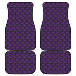 Purple And Black Halloween Skull Print Front and Back Car Floor Mats