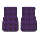 Purple And Black Halloween Skull Print Front Car Floor Mats