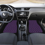 Purple And Black Halloween Skull Print Front Car Floor Mats
