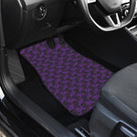 Purple And Black Halloween Skull Print Front Car Floor Mats