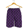 Purple And Black Halloween Skull Print Men's Shorts