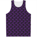 Purple And Black Halloween Skull Print Men's Tank Top