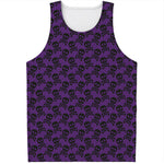 Purple And Black Halloween Skull Print Men's Tank Top