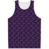 Purple And Black Halloween Skull Print Men's Tank Top