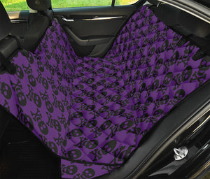 Purple And Black Halloween Skull Print Pet Car Back Seat Cover