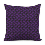 Purple And Black Halloween Skull Print Pillow Cover