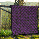 Purple And Black Halloween Skull Print Quilt